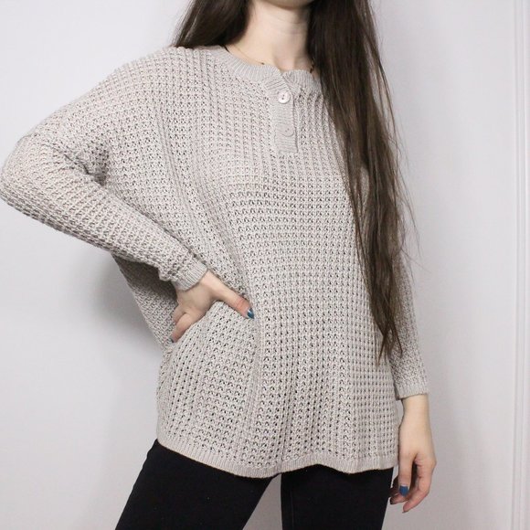 BDG Grey Oversized Knit Sweater - Picture 1 of 6